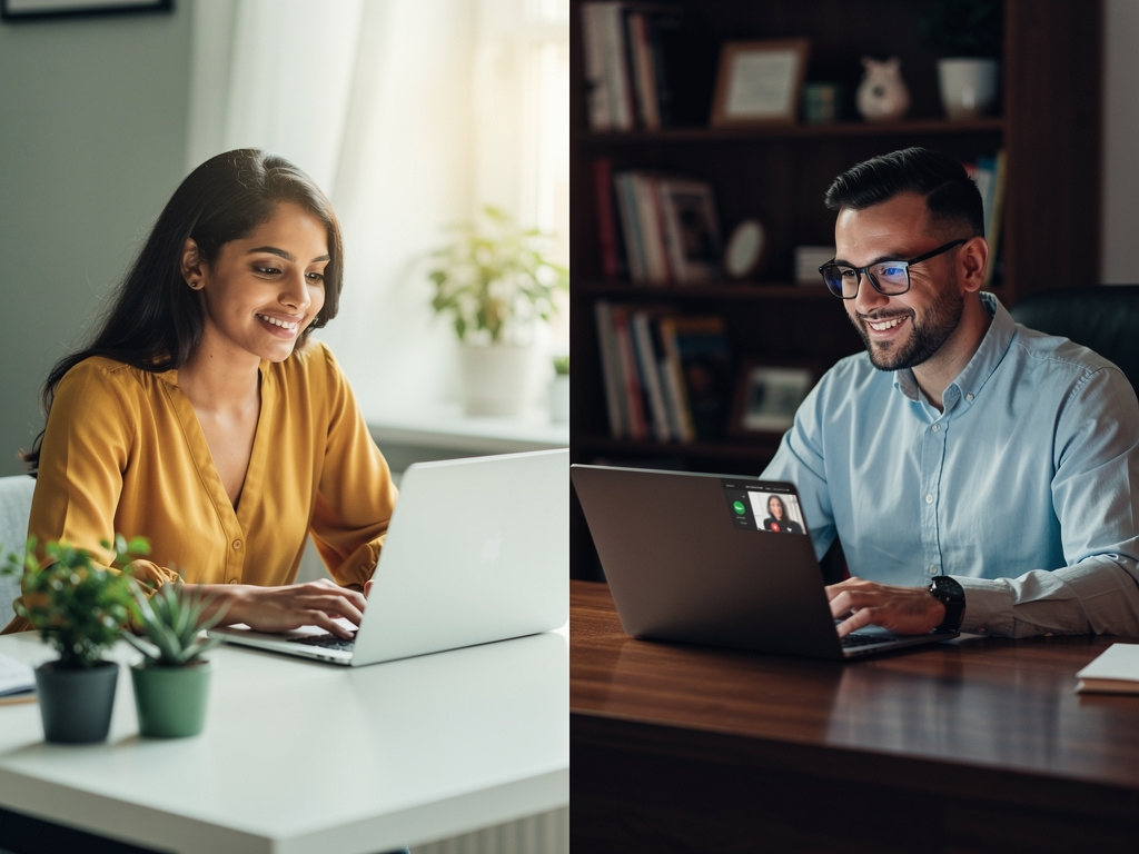 مجتمع من العاملين المستقلين يتعاونون عبر الإنترنت